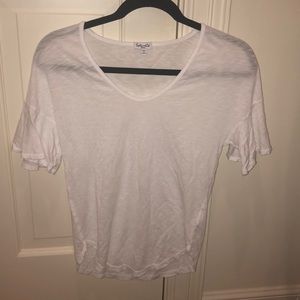White Frilled Sleeve T-Shirt